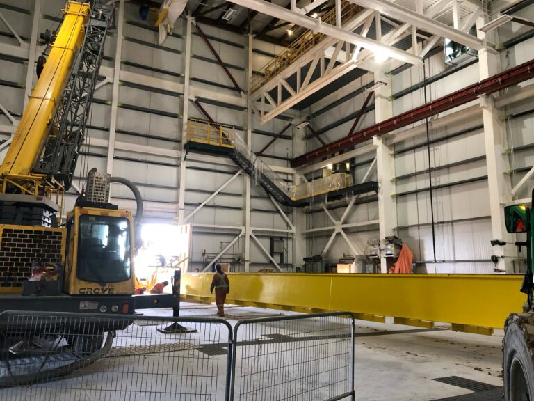 Double Girder Crane Installation bringing inside