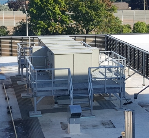 Rooftop steel platforms for Air Handling Units