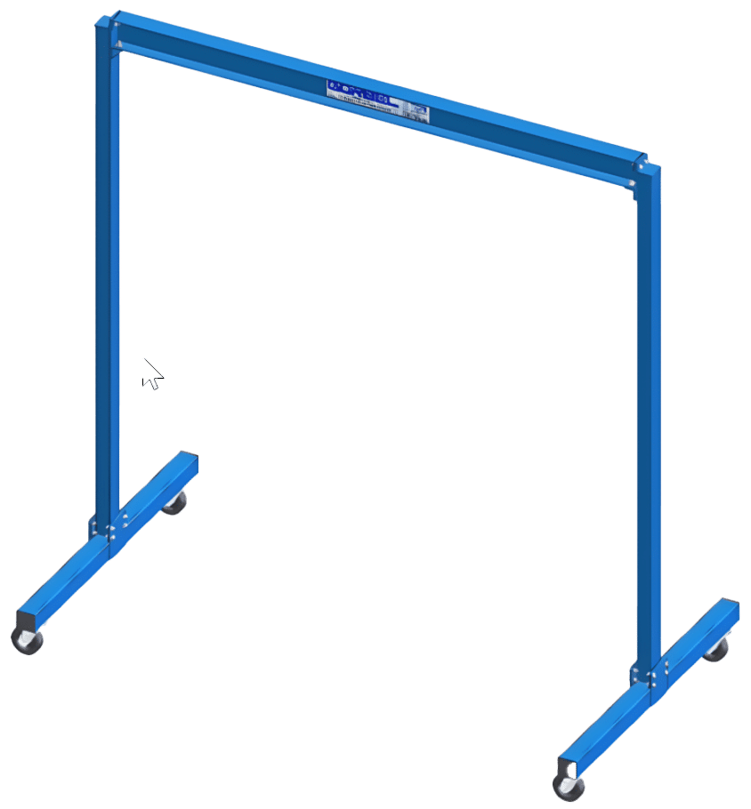 gorbel fixed height gantry crane 1 ton ht 10 ft span 12 ft 415 noBG