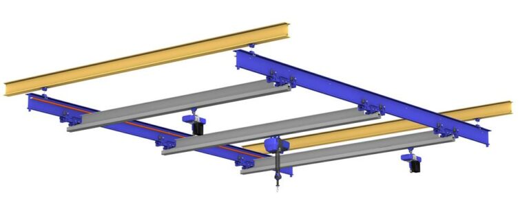 Gorbel hybrid ceiling mounted work station crane