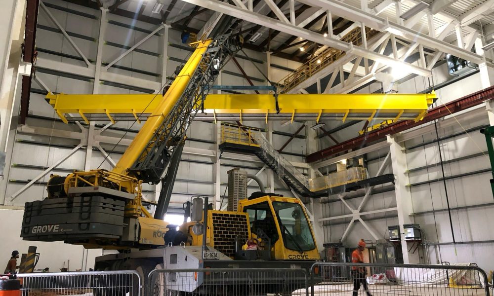 Double Girder Crane Installation positioning scaled